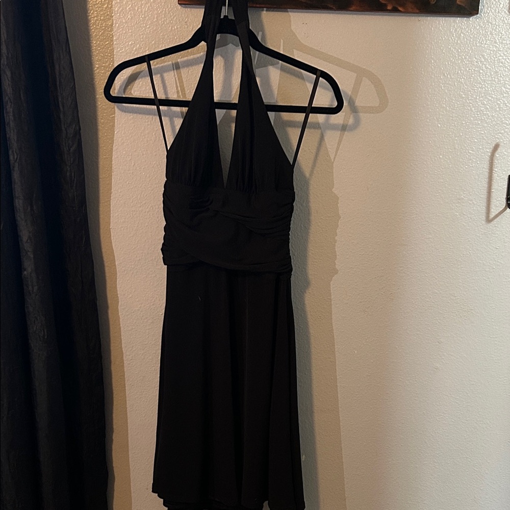 White House Black Market Elegant Black Halter Dress